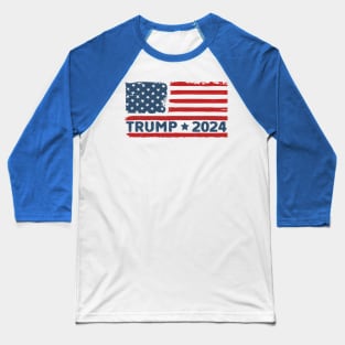 Trump 2024 American Flag Baseball T-Shirt